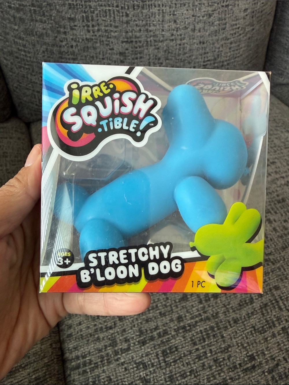 BNIB Viral Jaru Toys Irre-Squish-Tible! Stretchy B’Loon Dog, Blue